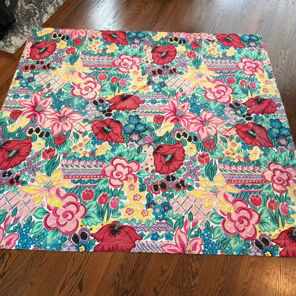 VTG Martex Floral Shower Curtain Colorful 71 x 68 Made USA Statement 80s 90s
